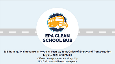 Clean School Bus Considerations Presentation opening slide.